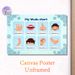 Wudu Chart Painting Poster, Light Blue Cartoon-style Poster, Clear Step-by-step Islamic Ablution Guide, Suitable For Bathroom And Religious Practice_maomaolike.com