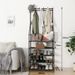 5-Tier Shoe Rack Shoe Storage For Entryway,Narrow Shoe Rack,Coat And Shoe Rack With 8 Hooks_maomaolike.com
