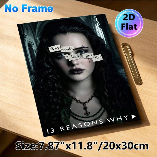 Gothic Mystery Portrait Painting Poster, Dark-hued Dramatic Female Portrait With Text Poster, Intriguing Mood-setting Decor For Bedroom, Living Room_maomaolike.com