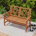 Outdoor Bench Wood 2-Person Patio Loveseat Chair With Geometric Backrest Construction For Up To 660 Lbs For Porch, Backyard, Patio, Etc_maomaolike.com