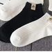 5 Pairs/Set Black And White Socks Men's Socks Wear Absorbent Short Tube Thin Low Top Shallow Mouth Sports Socks_maomaolike.com