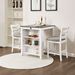 36" Modern Dining Table Set For 2 With Charging Station & 3-Tier Adjustable Storage | Space-Saving Kitchen Set With Upholstered Chairs For Small Spaces, Apartment,Off White_maomaolike.com