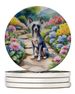 Chinese Crested Spring Path Large Sandstone Coasters Pack Of 4 Absorbent Round Coasters Decor Gifts For Men Or Women, 4 In, Multicolor_maomaolike.com