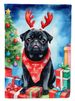 Black Pug Christmas Reindeer Garden Flag Mailbox Flag Decorative Yard Flag Banner Outside Patio Artwork Yard Flower Beds, Garden Size, Multicolor_maomaolike.com
