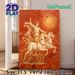 Roman Sun God Chariot Painting Poster, Vintage Cracked Mural-style Red-toned Ancient Art Poster, Timeless Historical Classical Decor Ideal For Home_maomaolike.com