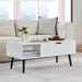 39" Wood Lift Top Coffee Table With Hidden Compartment And Storage Shelf For Living Room, Reception Room, White_maomaolike.com