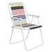 Folding Beach Chair, Lightweight Beach Chair With High Back, Portable Foldable Camping Chair Lawn Chair With Hard Armrest, Colorful Stripes_maomaolike.com