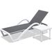Patio Chaise Lounge Adjustable Aluminum Pool Lounge Chairs With Arm All Weather Pool Chairs For Outside,in-Pool,Lawn Gray, 1 Lounge Chair 1 Plastic Table_maomaolike.com