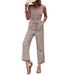 Printed fashion pants with straight tube leopard print jumpsuit_maomaolike.com