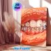 Jeweled Teeth & Glossy Lips Painting Poster, Vibrant Stylized Sparkling Mouth Poster, Eye-catching Decorative Artwork Ideal For Bedroom, Vanity Space_maomaolike.com
