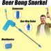 1pc Creative Long Beer Snorkel Dispenser Straw With Brush Stainless Steel Drinking Bong Funnel Slammer Double Snorkel Bar Tool For Games Party_maomaolike.com