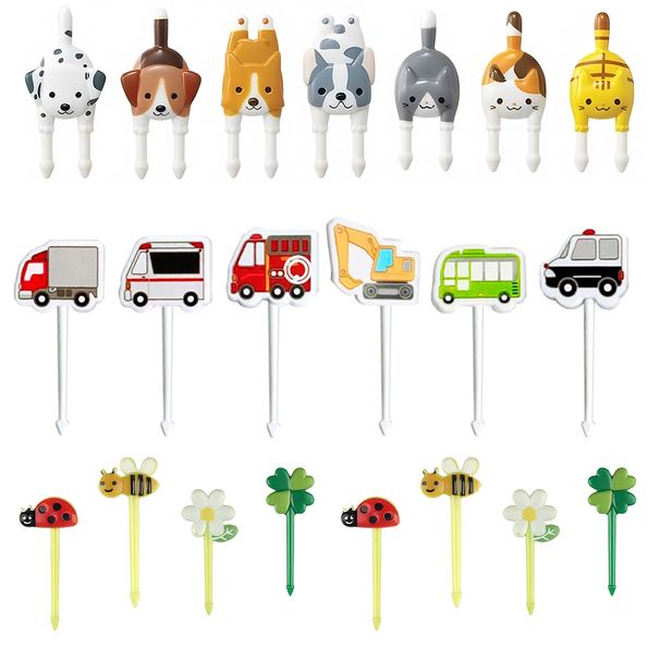 Mini Fruit Forks Toothpicks Set Boys Kids Children Plastic Animal Food Picks For Bento Lunch Box Decorating Accessories_maomaolike.com