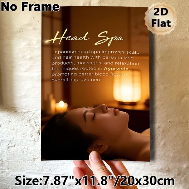 Head Spa Painting Poster, Warm-hued Tranquil Spa Scene Poster, Soothing Design To Enhance Relaxing Atmosphere For Spa Salons And Wellness Spaces_maomaolike.com