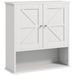 kleankin Farmhouse Bathroom Wall Cabinet, Wall Mounted Medicine Cabinet With Open Shelf & Adjustable Shelf, Storage For Laundry Room, White_maomaolike.com