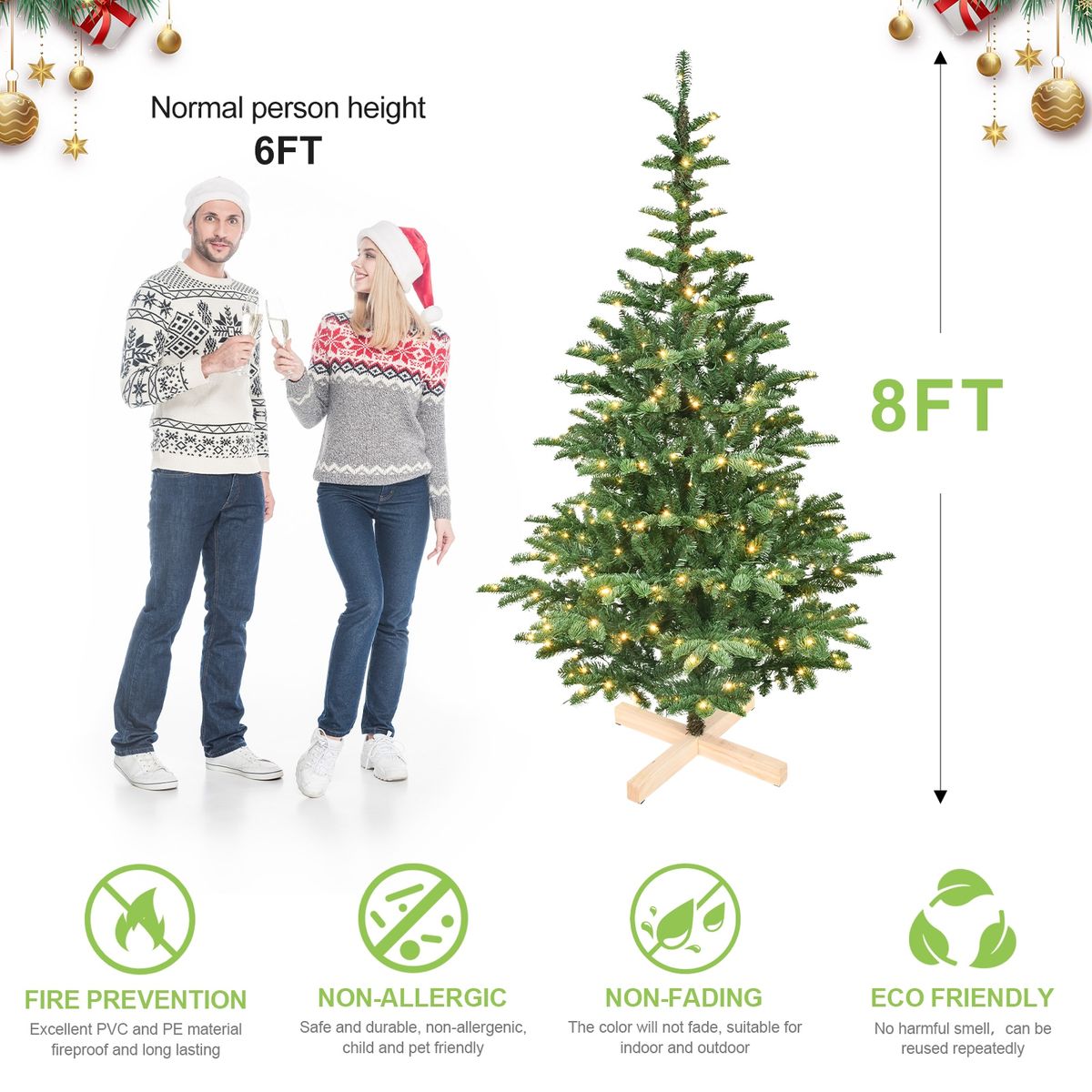 8ft PE/PVC Mixed TreeGcWaEtBwak_maomaolike.com