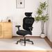 Big And Tall Office Chair Mesh Breathable, Gaming Chair With Adjustable Backrest Height & Headrest Angle & Adaptive Lumbar Lupport, Executive Computer Desk Chair With 2D Flip-Up Arms, Black_maomaolike.com