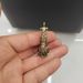 Copper-Plated Leopard Figurine Craft Chinese Feng Shui Mythical Beast Small Merchandise Car Keychain Pendant Ornament_maomaolike.com