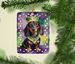 Dachshund King Of Mardi Gras Porcelain Ornament Christmas Tree Hanging Decorations For Home Christmas Holiday, Rectangle, Gift, Multicolor_maomaolike.com