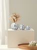 1pc Chinese Style Blue And White Porcelain Design Round Ball Ceramic Vase Is Suitable For Classical Style Scene Ornaments Flower Arrangement Vase_maomaolike.com