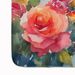 New York Roses In Watercolor Memory Foam Kitchen Mat Machine Washable Anti-Fatigue Mat Cushion Comfort Bath Mat Or Kitchen Rug_maomaolike.com