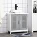 Under Sink Pedestal Storage Bathroom Cabinet, Gray White_maomaolike.com