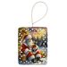 Chihuahua And Santa Claus Porcelain Ornament Christmas Tree Hanging Decorations For Home Christmas Holiday, Rectangle, Gift, Multicolor_maomaolike.com