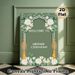 Mehndi Ceremony Welcome Painting Poster, Soft Green Watercolor Floral & Golden Lantern Poster, Elegant Decorative Sign Ideal For Mehndi Ceremony_maomaolike.com