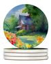 Massachusetts Mayflowers In Watercolor Large Sandstone Coasters Pack Of 4 Absorbent Round Coasters Decor Gifts For Men Or Women, 4 In, Multicolor_maomaolike.com