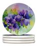 New Jersey Violet In Watercolor Large Sandstone Coasters Pack Of 4 Absorbent Round Coasters Decor Gifts For Men Or Women, 4 In, Multicolor_maomaolike.com