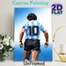Soccer Player No.10 Painting Poster, Low-poly Geometric Back-view Athlete In Blue-white Striped Jersey Poster, Sleek Sports Wall Decor Suitable For_maomaolike.com