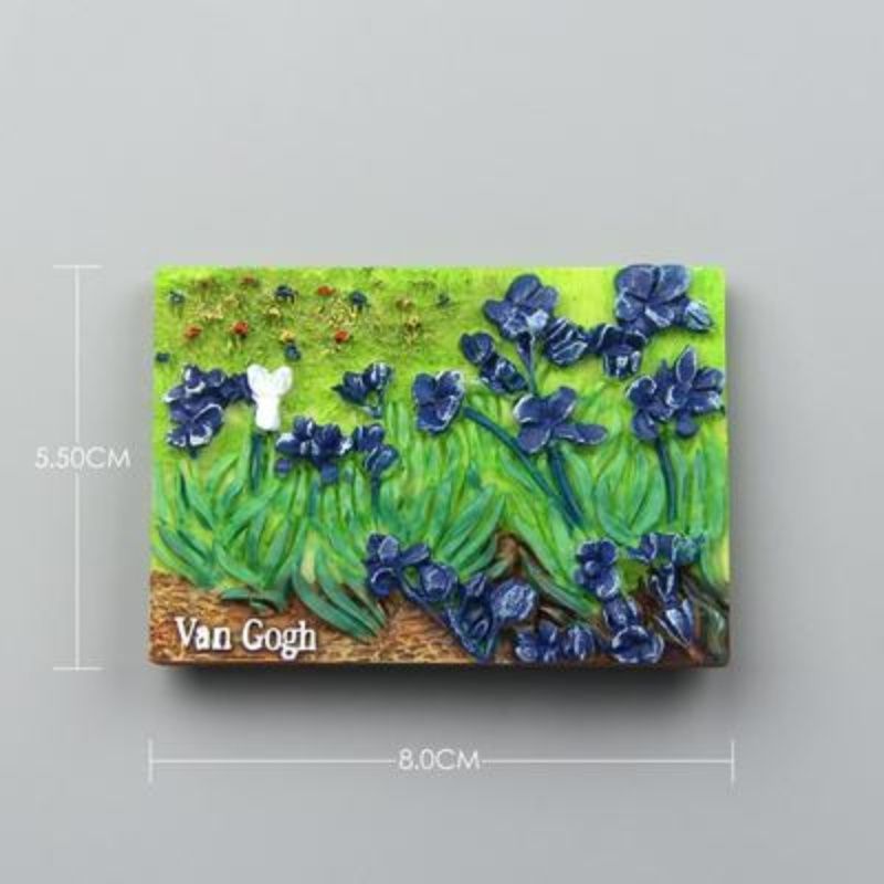 European Nordic INS Creative World Famous Painting Van Gogh Series Starry Sky Sunflower Resin Fridge Magnets Magnetic_maomaolike.com