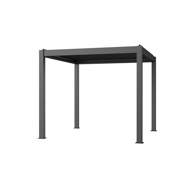 Pergola,Electric Louvered Sun Shade Canopy With Remote & LED Light, Multi-Function Shutter Blinds For Patio_maomaolike.com