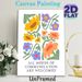 Floral Themed Painting Poster, Retro Textured Colorful Assorted Flowers Poster, Inclusive Welcoming Message Ideal For Home, Living Room, Office_maomaolike.com