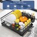 SNTD Dish Drying Rack For Kitchen Counter, 11.8" W X 16.7" L, Black_maomaolike.com