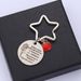 Stainless Steel Five-pointed Star Keychain Aple Pendant Engraving Decision Coin Inspirational Teacher's Day Thanksgiving Gift_maomaolike.com