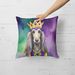 Afghan Hound King Of Mardi Gras Throw Pillow Machine Washable, Indoor Outdoor Decorative Pillow For Couch, Bed Or Patio, 18Hx18W_maomaolike.com