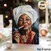 Elderly African Woman Painting Poster, Realistic Detailed Portrait Poster, Captivating Artwork With Headwrap, Cigar And Red Bead Necklaces, Ideal For_maomaolike.com