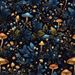 45cm*2000cm Midnight Blue & Gold Foil Mushroom Wallpaper – Luxury Dark Botanical Peel & Stick Wall Decor_maomaolike.com