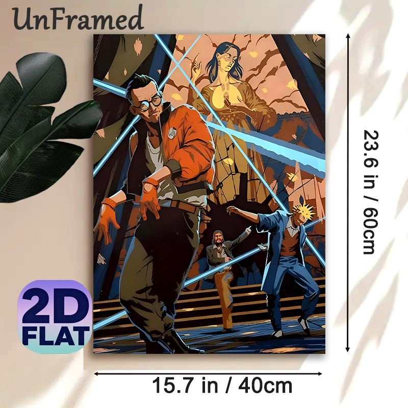 Anime Dancing Characters Painting Poster, Vibrant Dynamic Comic-style Poster, Eye-catching Artistic Decor Suitable For Living Room, Game Room_maomaolike.com