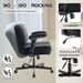 Criss Cross Chair With Wheels And Flip Arms-Comfy Fabric Cross Legged Office Chair With Thick Cushion&Wide Seat, Adjustable Swivel Desk Chair For Home Office, Apartment, Bedroom_maomaolike.com