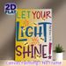 Let Your Light Shine Scripture Painting Poster, Vibrant Colorful Typography With Glowing Fireflies Poster, Uplifting Religious Message Ideal For Home_maomaolike.com