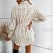 Women's Clothing small fragrance style pocket jacket retro mid length plaid cardigan_maomaolike.com