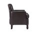 Leather Armchair With Rivet Decoration Single Sofa Accent Chair For Living Room-Brown_maomaolike.com