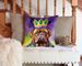 Dogue De Bordeaux King Of Mardi Gras Throw Pillow Machine Washable, Indoor Outdoor Decorative Pillow For Couch, Bed Or Patio, 14Hx14W_maomaolike.com