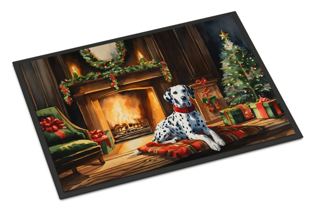 Dalmatian Cozy Christmas Doormat Front Door Mat Indoor Outdoor Rugs For Entryway, Non Slip Washable Low Pile, 24H X 36W_maomaolike.com