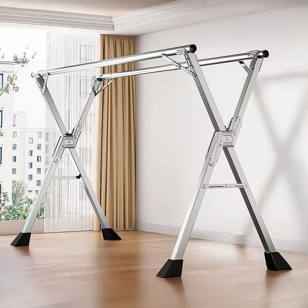 SOGA 2.4m Portable Standing Clothes Drying Rack Foldable Space-Saving Laundry Holder Indoor Outdoor_maomaolike.com