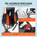VEVOR Wheelchair Aluminum Alloy Transport Chair Foldable 18-In W Seat 220lbs_maomaolike.com