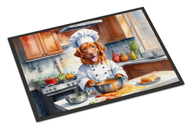 Nova Scotia Duck Tolling Retriever The Chef Doormat Front Door Mat Indoor Outdoor Rugs For Entryway, Non Slip Washable Low Pile, 24H X 36W_maomaolike.com