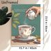 Tea Time Themed Painting Poster, Soft Watercolor Warm Tea-pouring Scene Poster, Cozy Tranquil Decor Ideal For Kitchen, Dining Room Or Café Wall_maomaolike.com