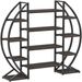 Industrial Bookshelf, Oval Triple Wide Etagere Bookcases Display Shelves_maomaolike.com